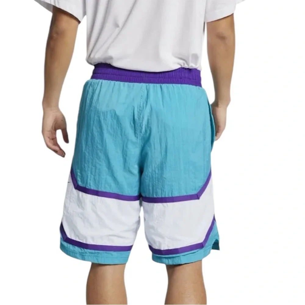 Nike Men’s Vibrant Teal & Purple Throwback Retro Basketball Shorts - Picture 2 of 7